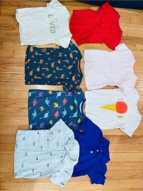 Cat & Jack Mixed Kids T-Shirt Bundle - Bright & Playful Colors bundle “H”